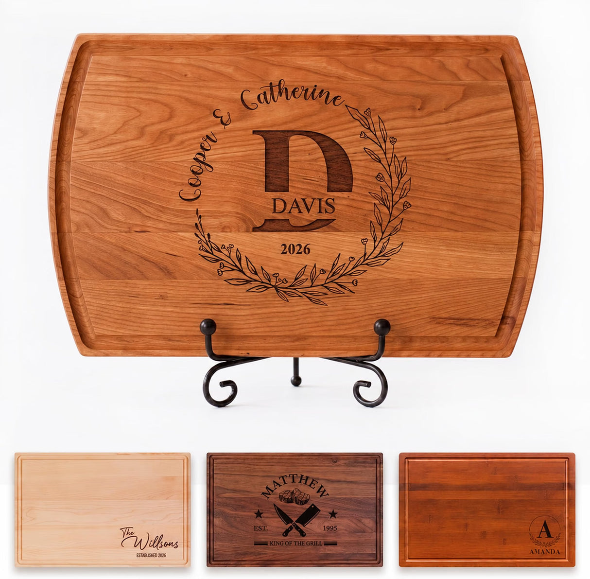 Personalized Cutting Board and Display Stand