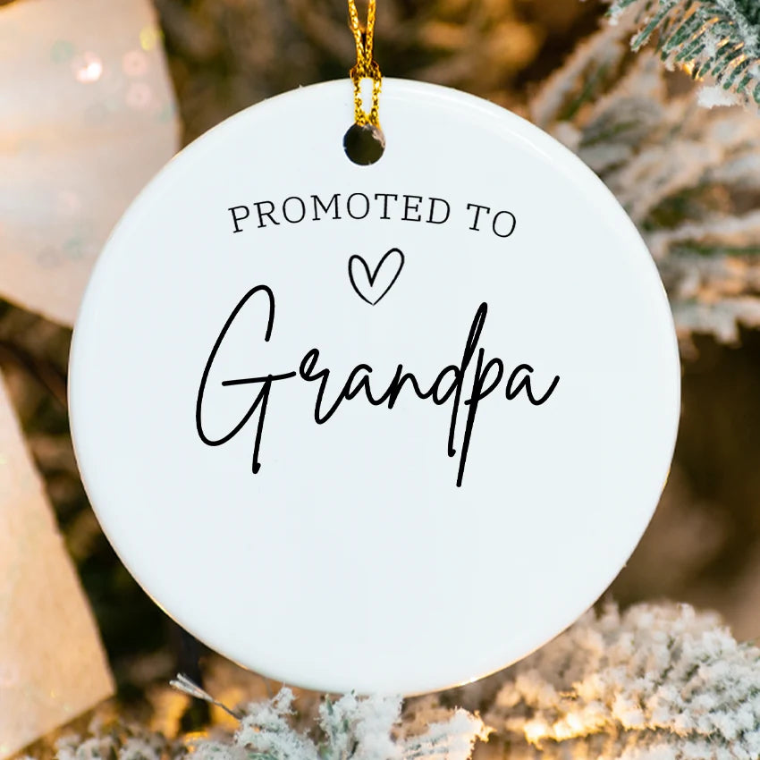 Personalized Promoted to Grandpa Christmas Ornament 2025