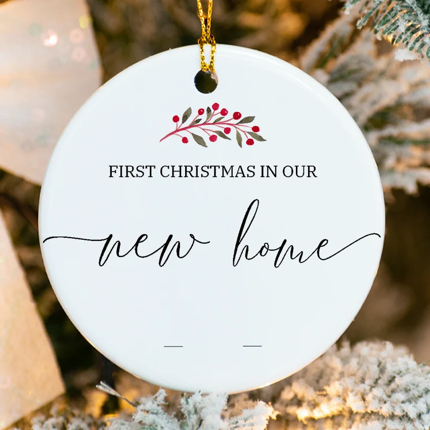 Personalized First Christmas in Our New Home Ornament 2025