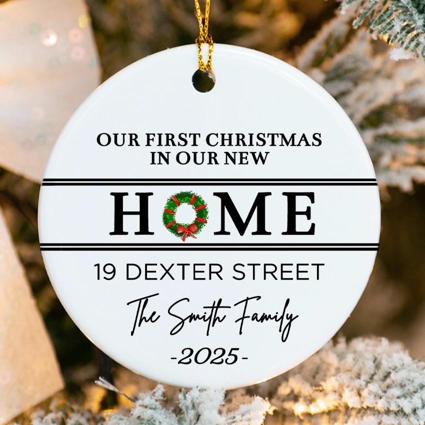 Customize First Christmas at New Home Ornament 2025