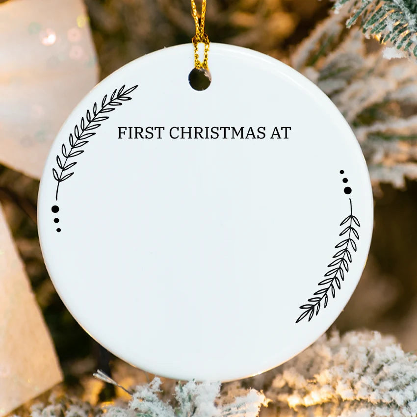 Personalized First Christmas at New Home Ornament 2025