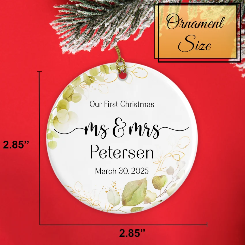 Personalized Mr. & Mrs. First Married Ornament 2025