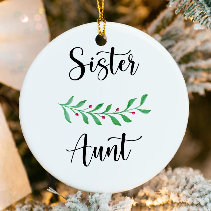 Custom Promoted Sister to Aunt Ornament 2025