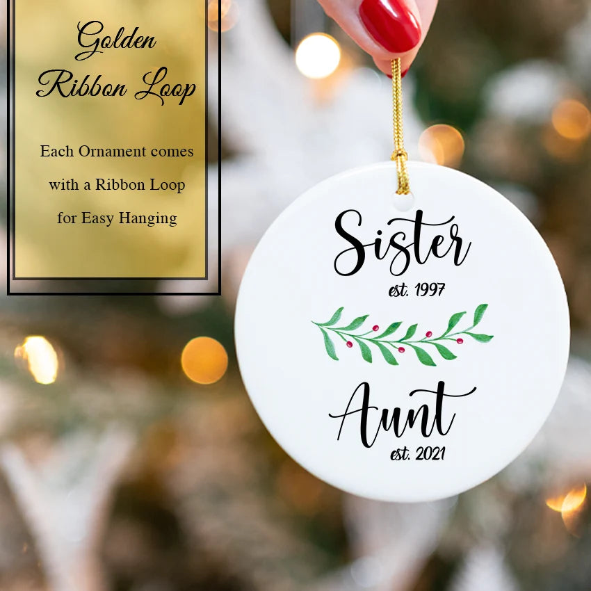 Custom Promoted Sister to Aunt Ornament 2025