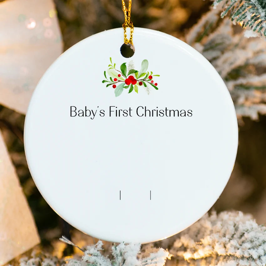 Custom Baby's First Christmas Birth Stats Ornament