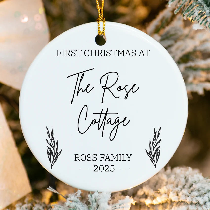 Custom New Home Christmas Ornament with Name & Address 2025