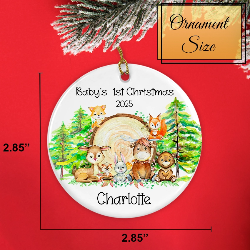 Custom Baby's 1st Christmas Tree Ornament 2025