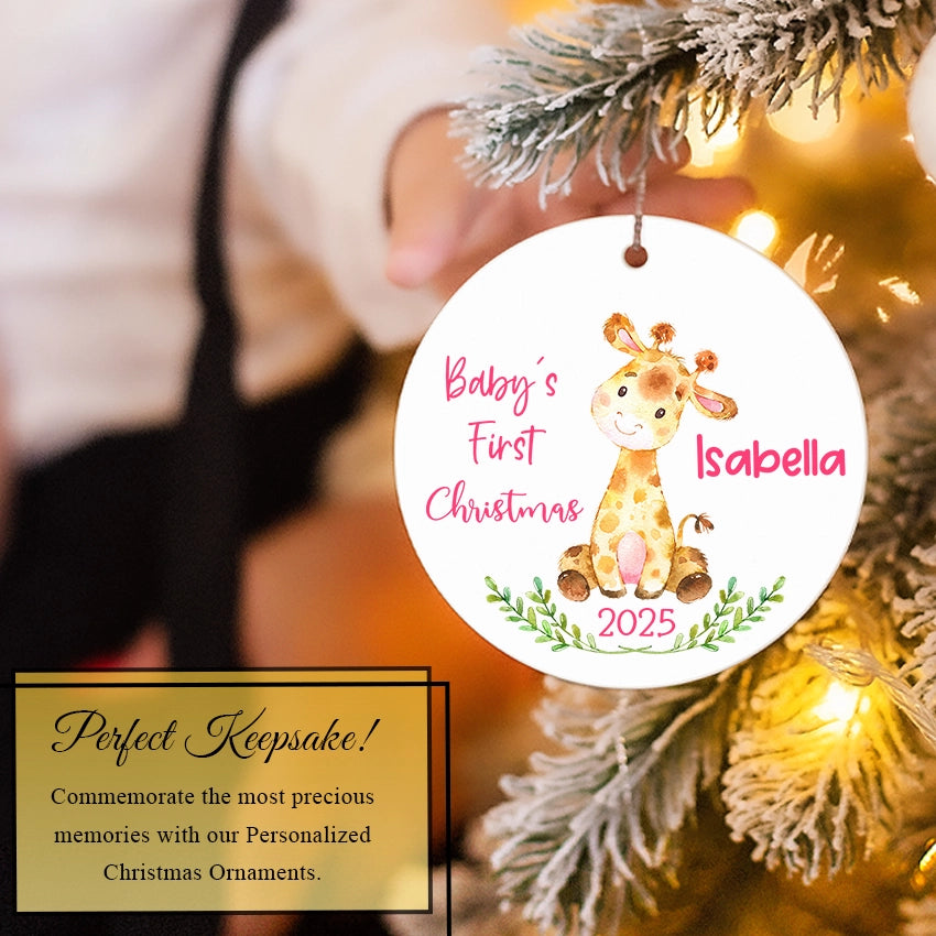Personalized Baby’s First Christmas Giraffe Ornament 2025
