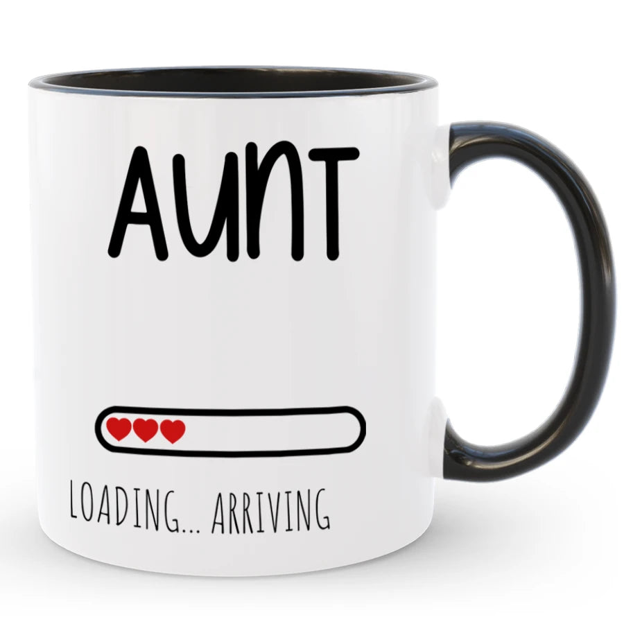 Custom Promoted to Aunt / Auntie Mug with Name, Baby Announcement Gift to Sister