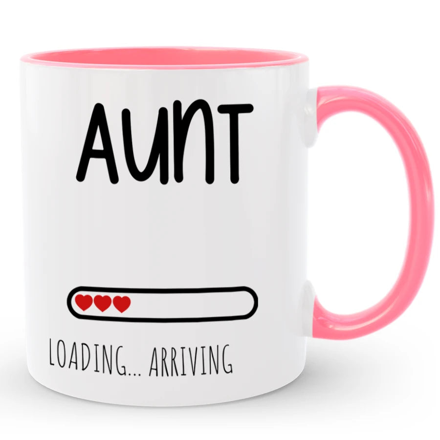 Custom Promoted to Aunt / Auntie Mug with Name, Baby Announcement Gift to Sister
