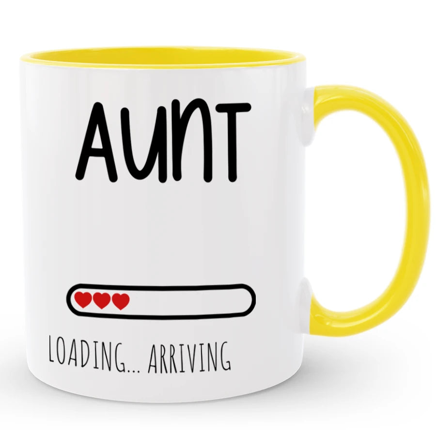Custom Promoted to Aunt / Auntie Mug with Name, Baby Announcement Gift to Sister