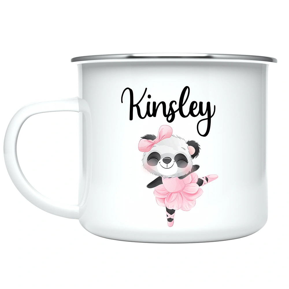 Detail of the easy-to-grasp handle on the personalized kids mugs