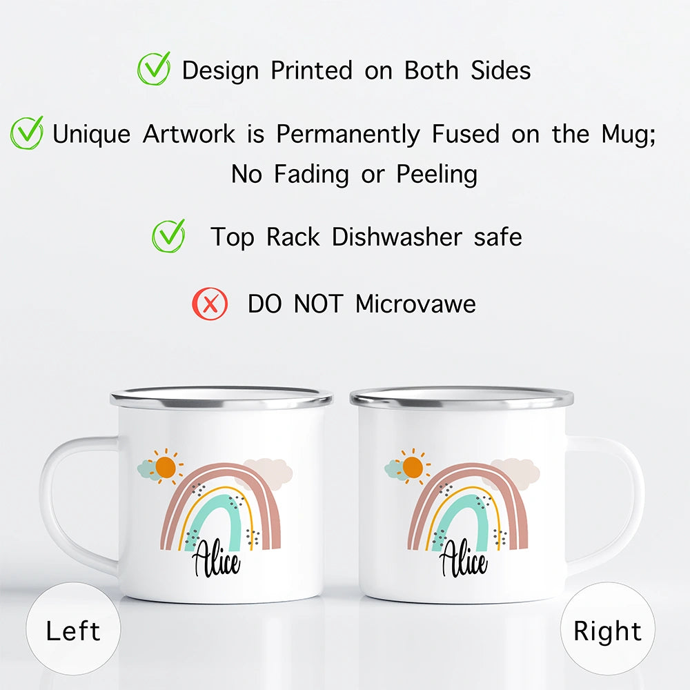 Rainbow Drawing & Unicorn Kids Mug for Girls