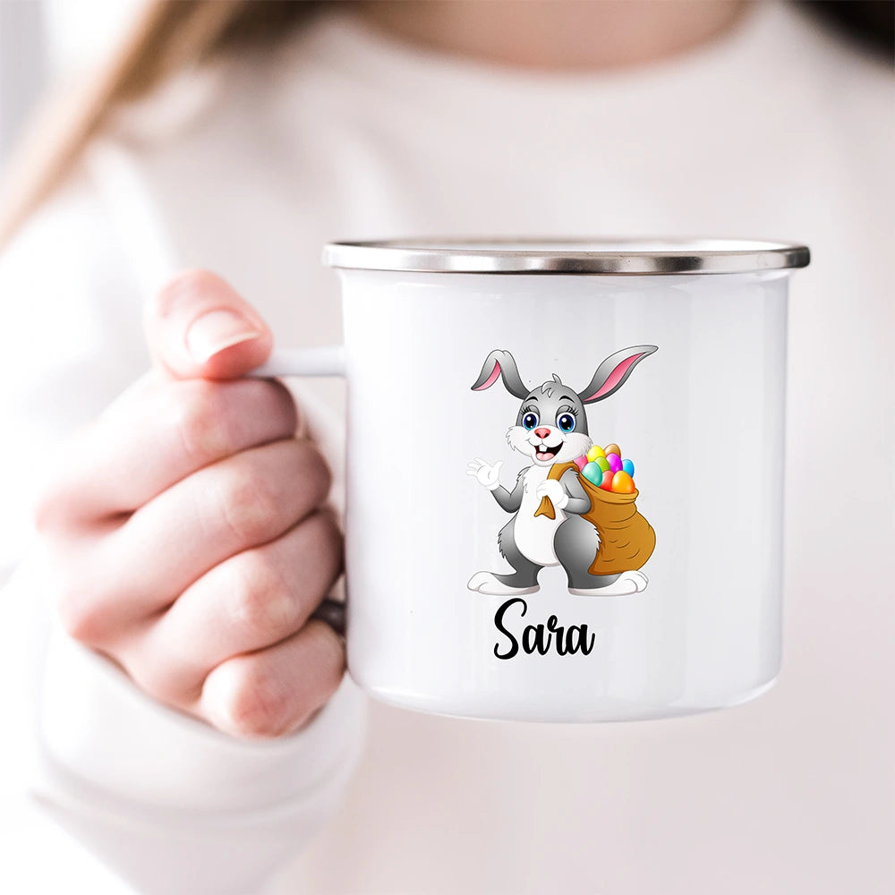 Customized kids mug held in a child's hand