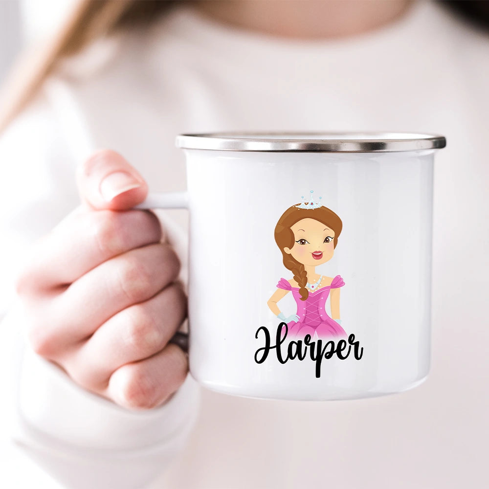 Customized kids hot chocolate mug held in a child's hand