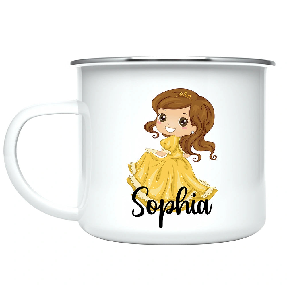 Personalized Yellow Princess Girl Mug with custom name – child mug