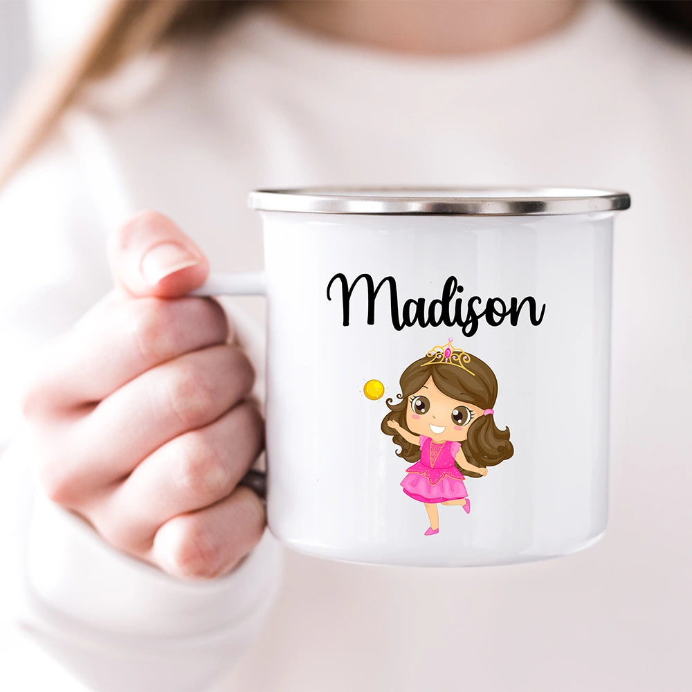 Custom Princess Kids Mug held in a child’s hand—perfect gift for girls