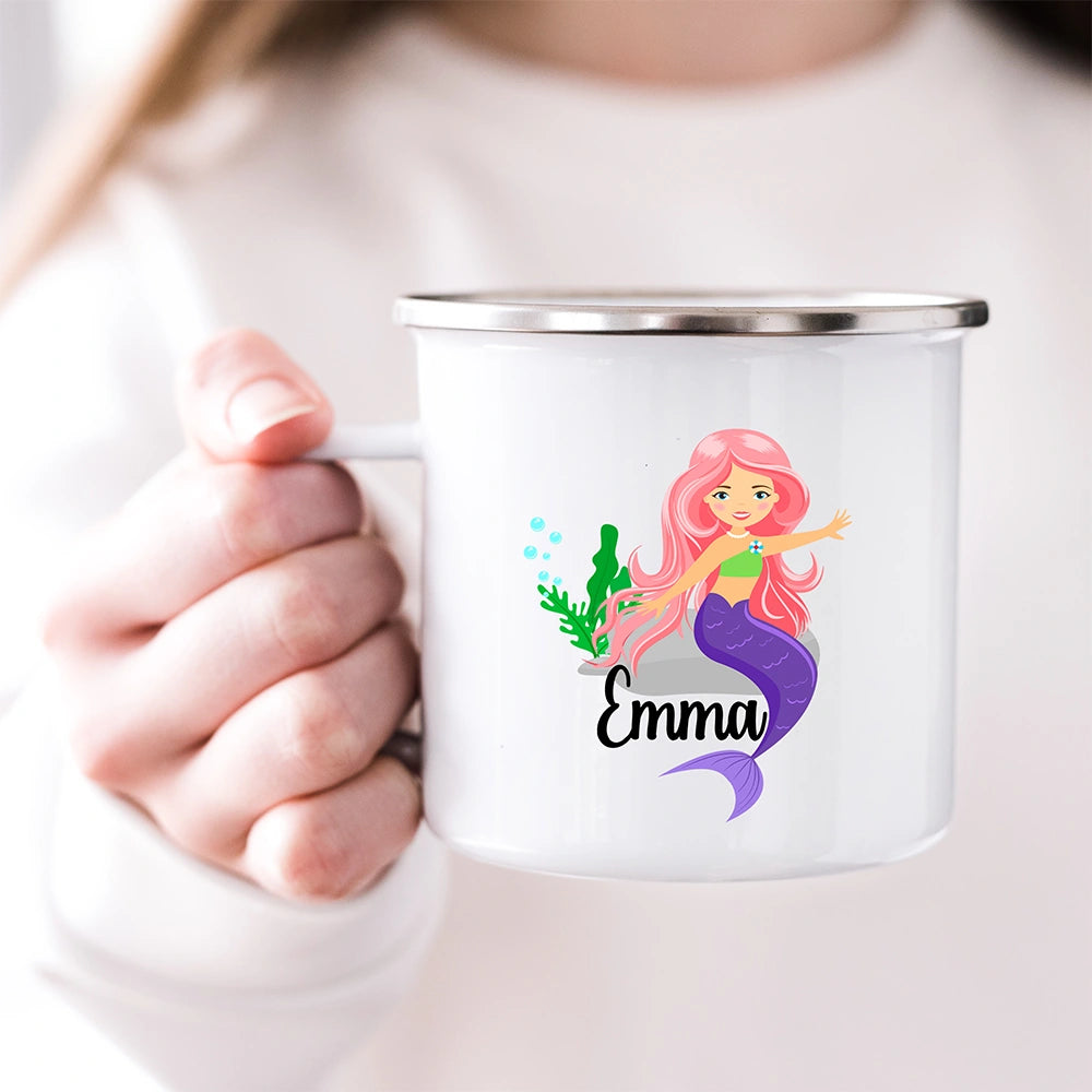 Customized kids mug held in a child's hand
