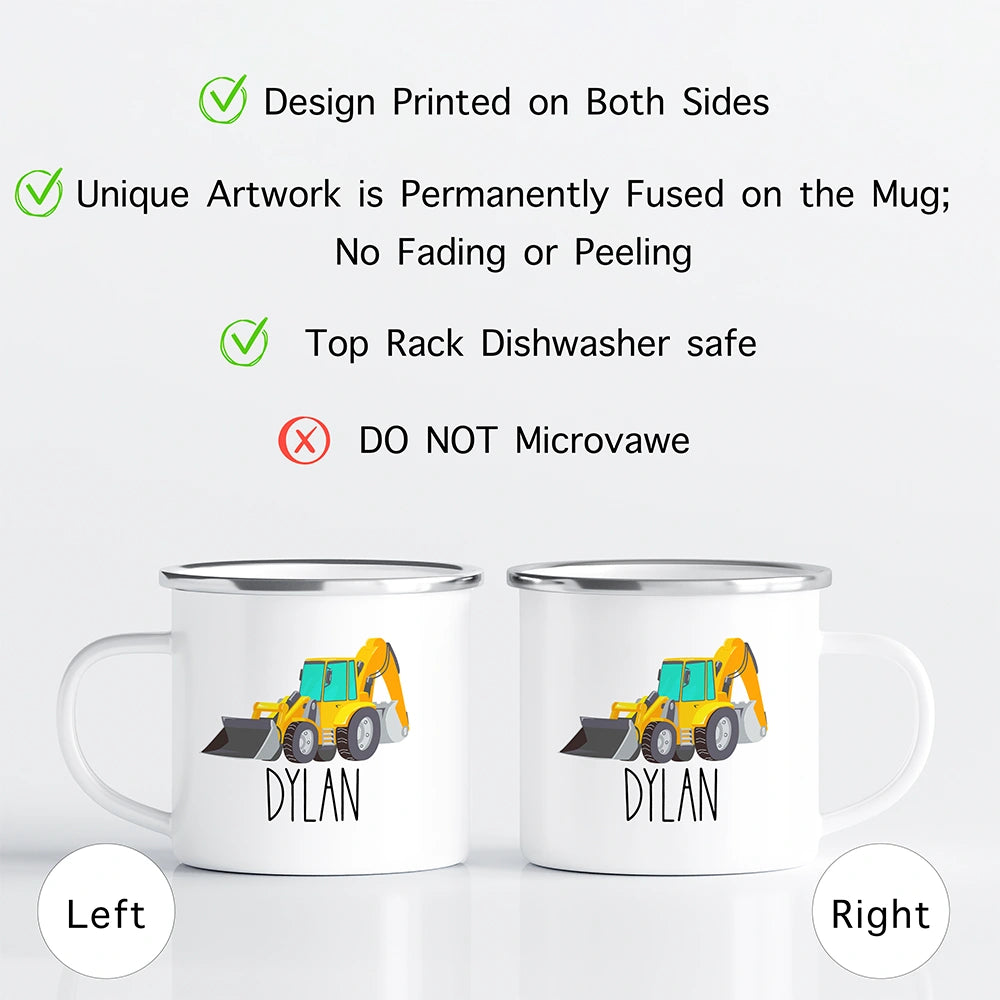 Care instructions for custom kids mug—dishwasher safe top rack recommended