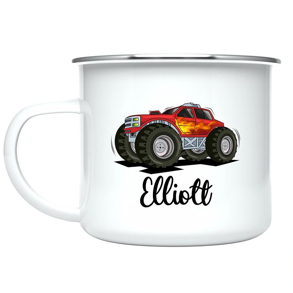 Custom Monster Truck Toddler Mug with personalized name – custom kids mug