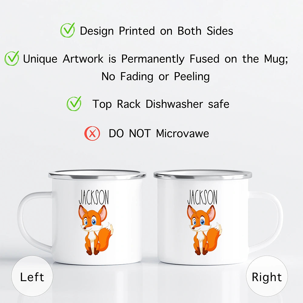 Care instructions for custom kids mug—dishwasher safe top rack recommended