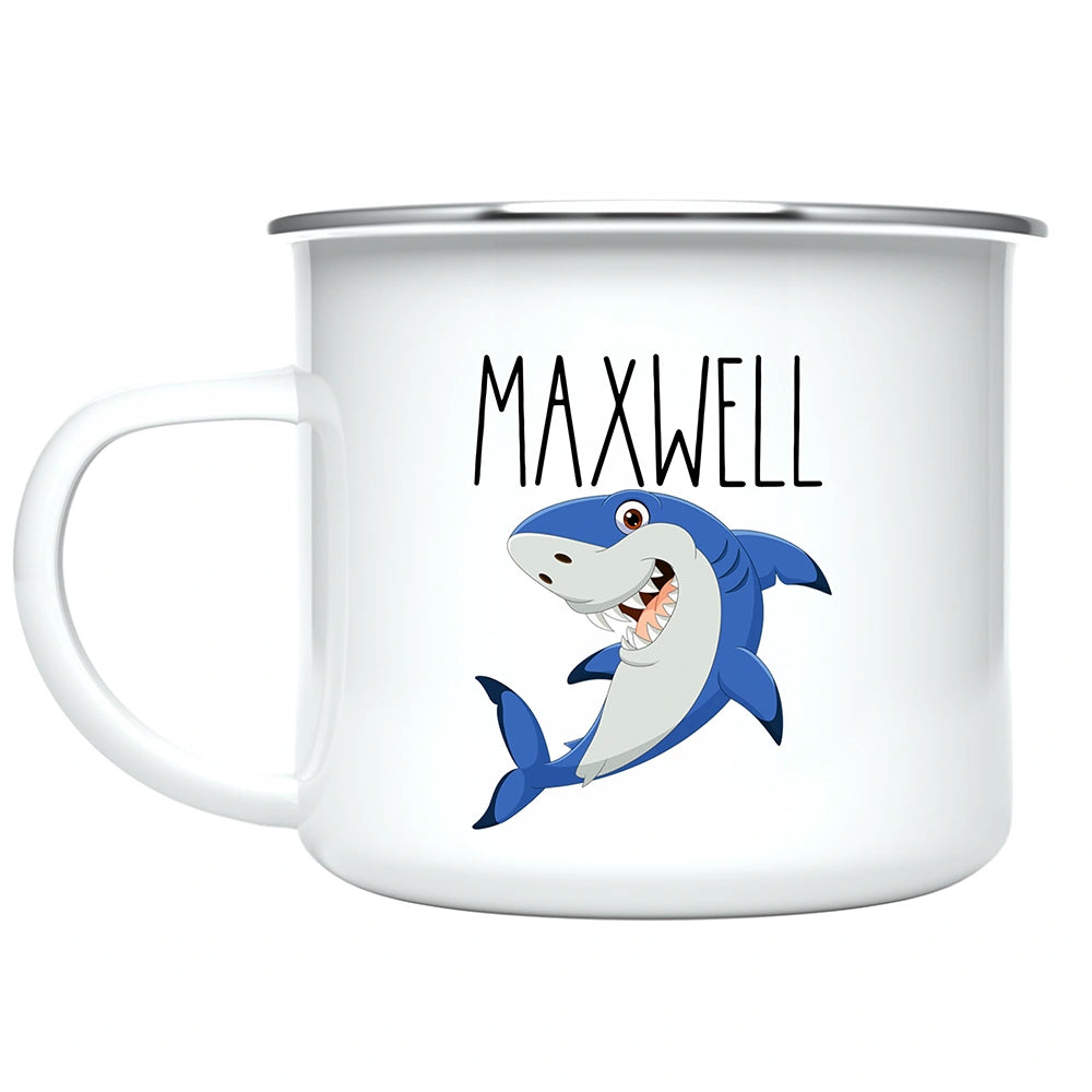 Shark Hot Chocolate Kids Mug with custom name – personalized kids mug