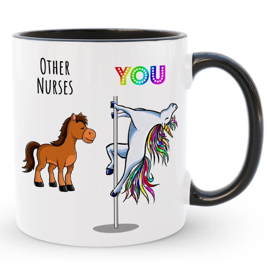 Custom Funny Nurse Mug with Name, Personalized Nurse Gag Gift