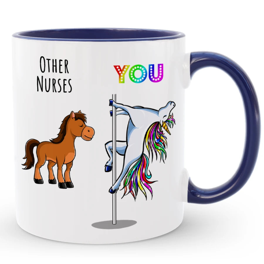 Custom Funny Nurse Mug with Name, Personalized Nurse Gag Gift