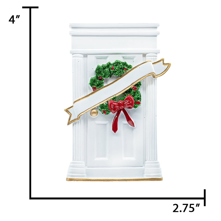 Personalized New Home / White Door Christmas Ornament