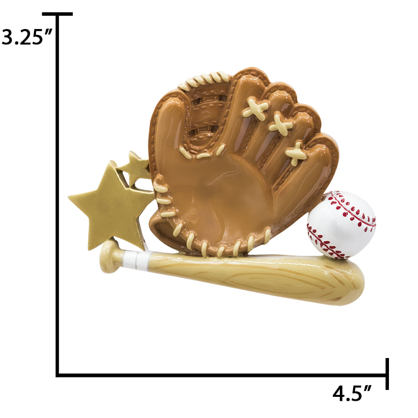 Personalized Baseball Mitt & Bat Christmas Ornament 2025