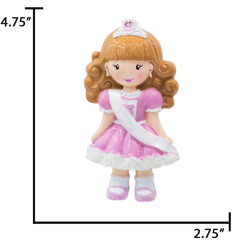 Personalized Princess Girl Christmas Ornament / Prom Queen