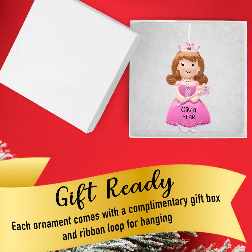 Personalized Princess Girl Christmas Ornament