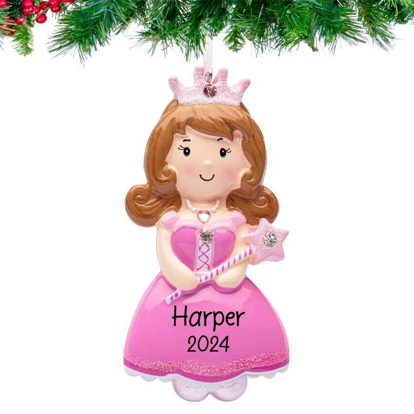 Personalized Princess Girl Christmas Ornament