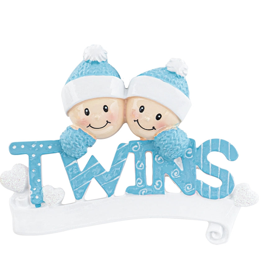 Personalized Twin Boys Christmas Ornament