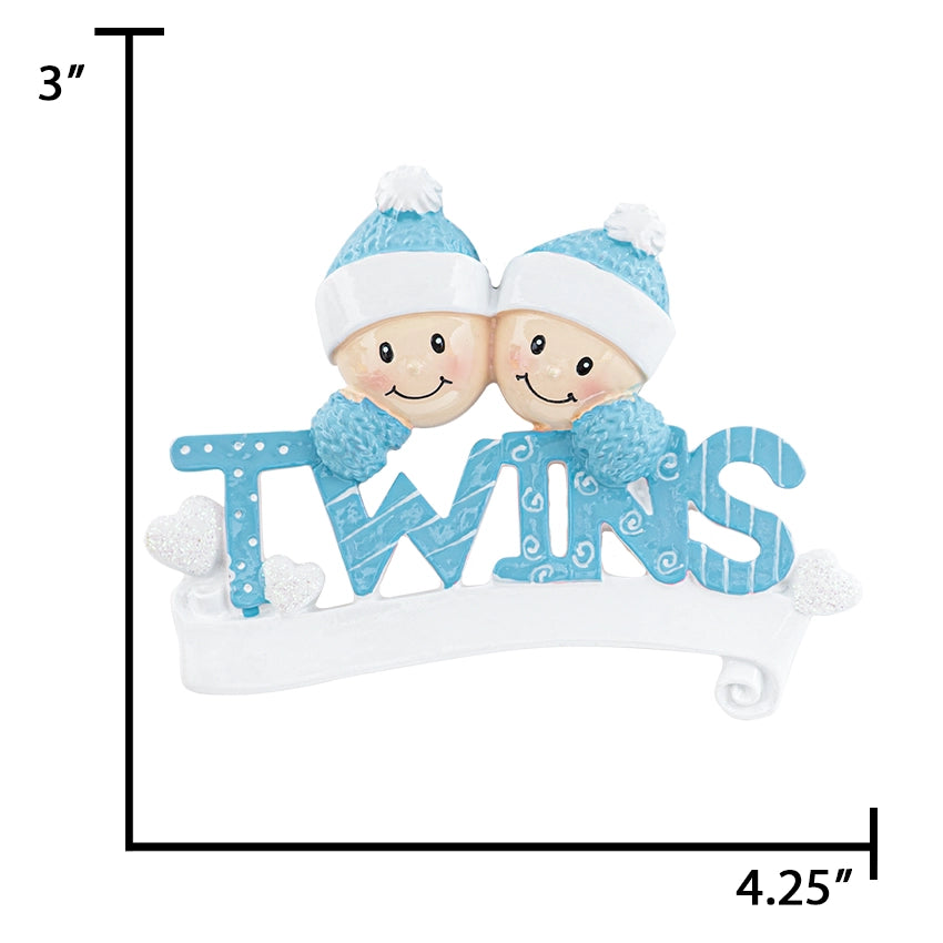 Personalized Twin Boys Christmas Ornament