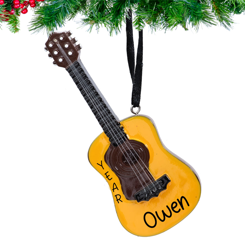 Personalized Acoustic Guitar Music Christmas Ornament