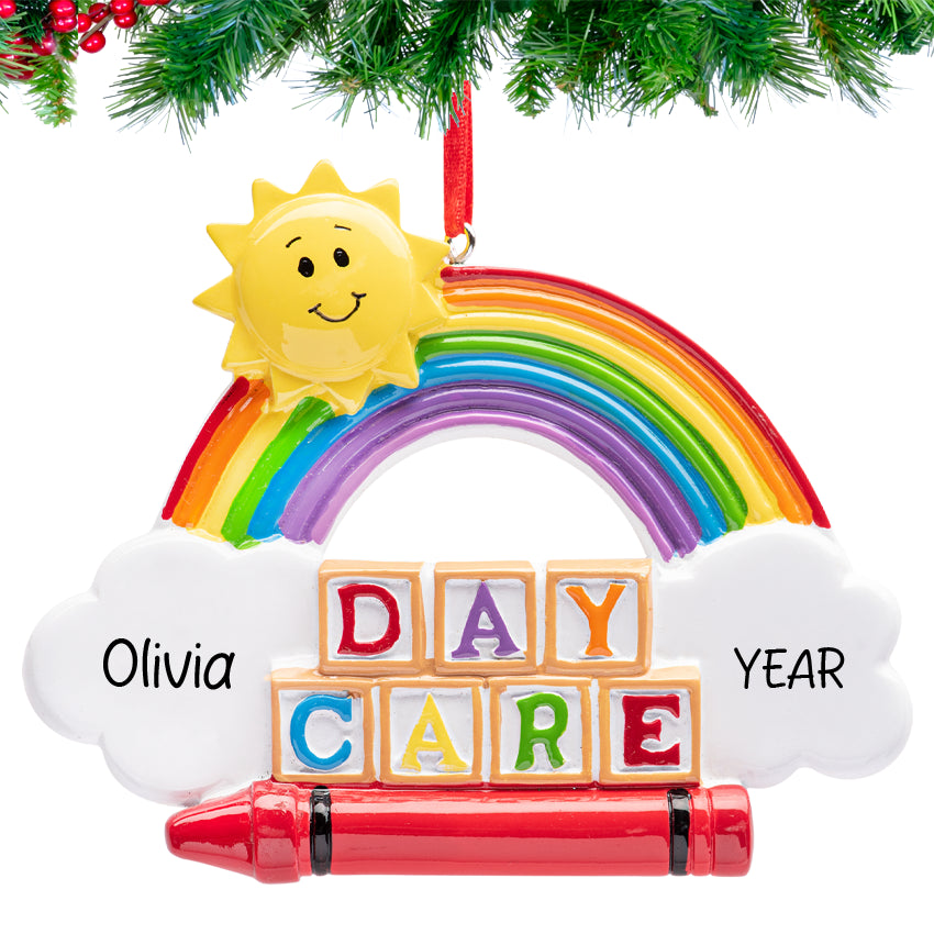Personalized Daycare Christmas Ornament - Building‑Brick