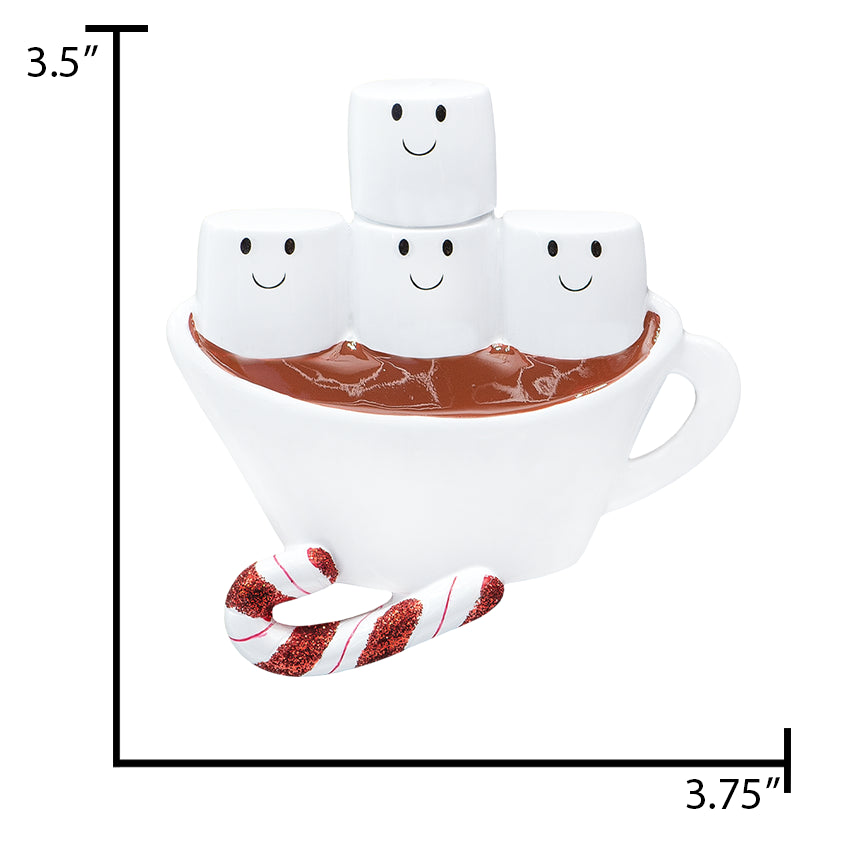 Personalized Hot Chocolate Family of 4 Christmas Ornament