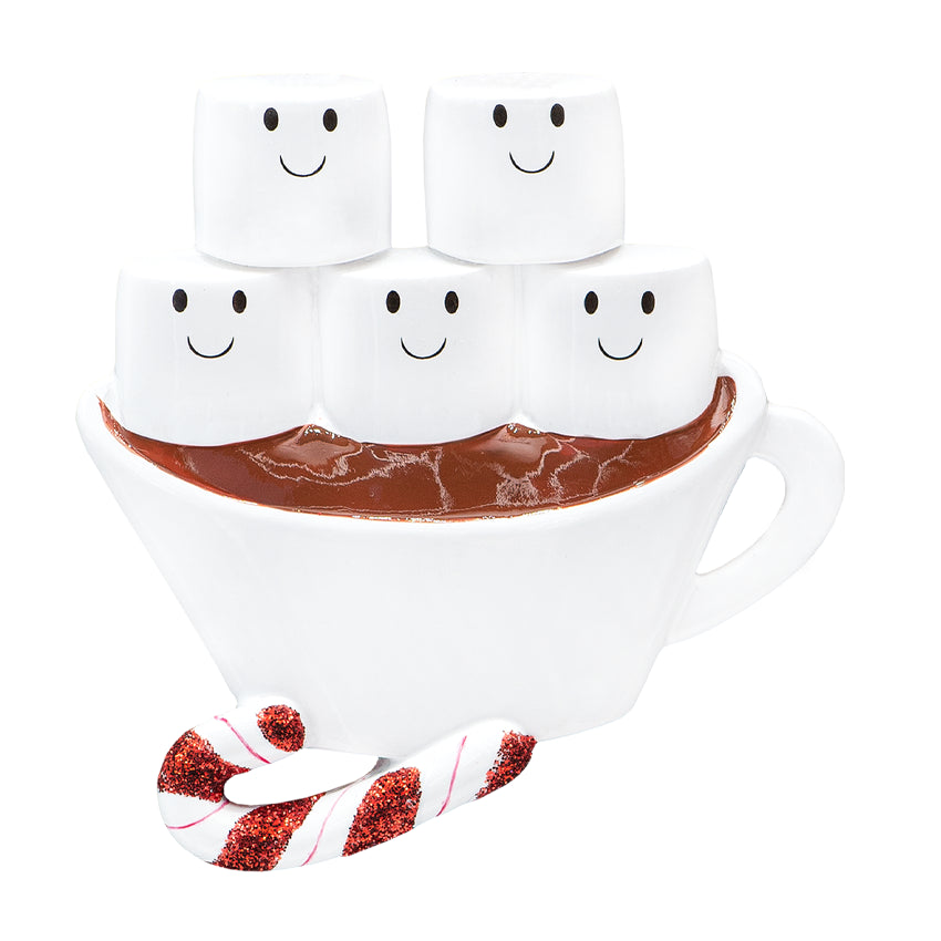 Custom Hot Chocolate Family of 5 Christmas Ornament