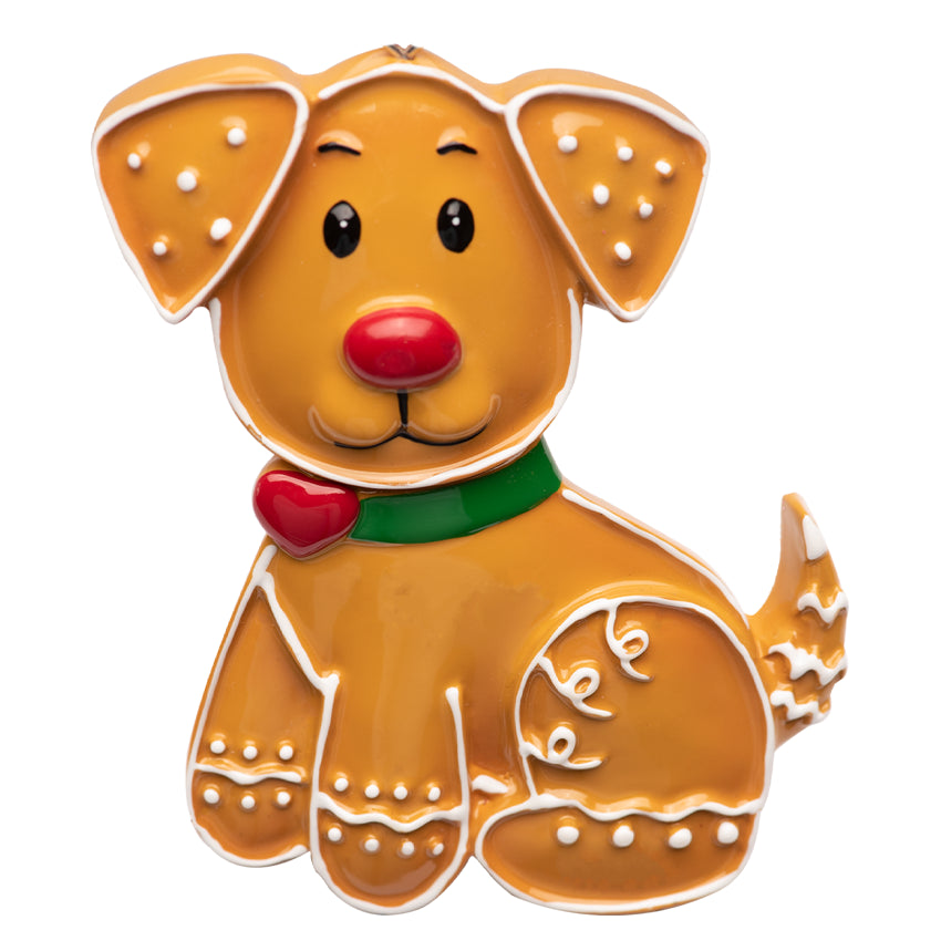 Personalized Gingerbread Dog Christmas Ornament