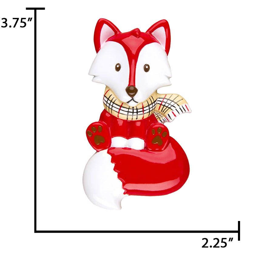 Personalized Fox Christmas Ornament