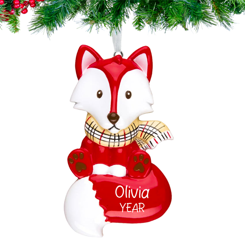 Personalized Fox Christmas Ornament
