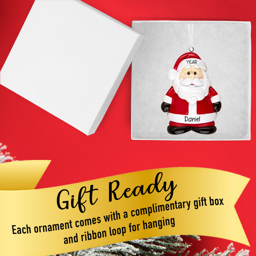 Personalized Santa Ornament for Christmas Tree