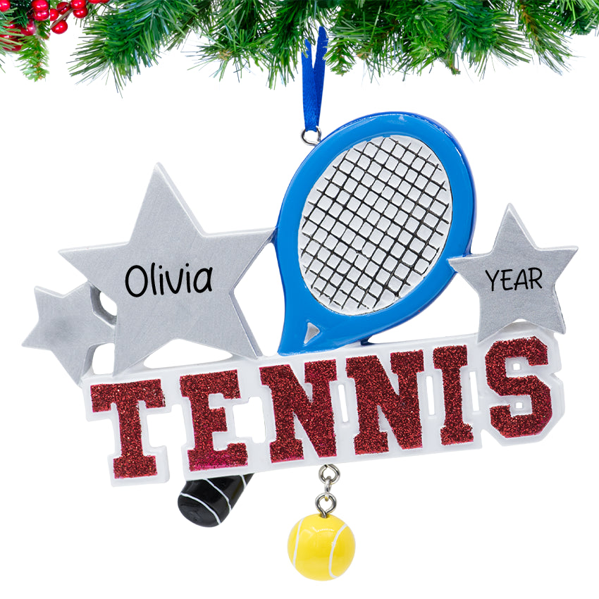 Custom Tennis Racket Christmas Ornament