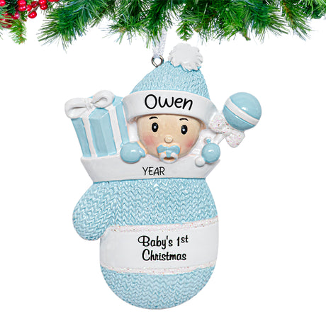 Personalized baby's first Christmas ornaments with custom names and designs, ideal for celebrations.
