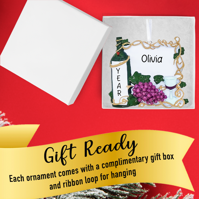 Personalized Wine Christmas Ornament