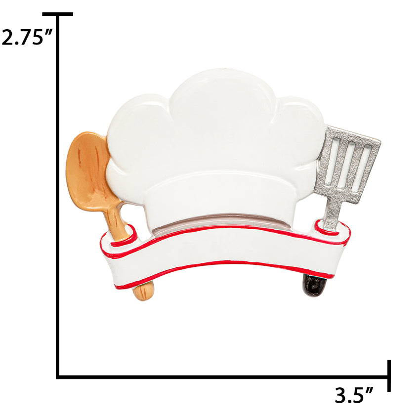 Personalized Chef Hat Christmas Ornament