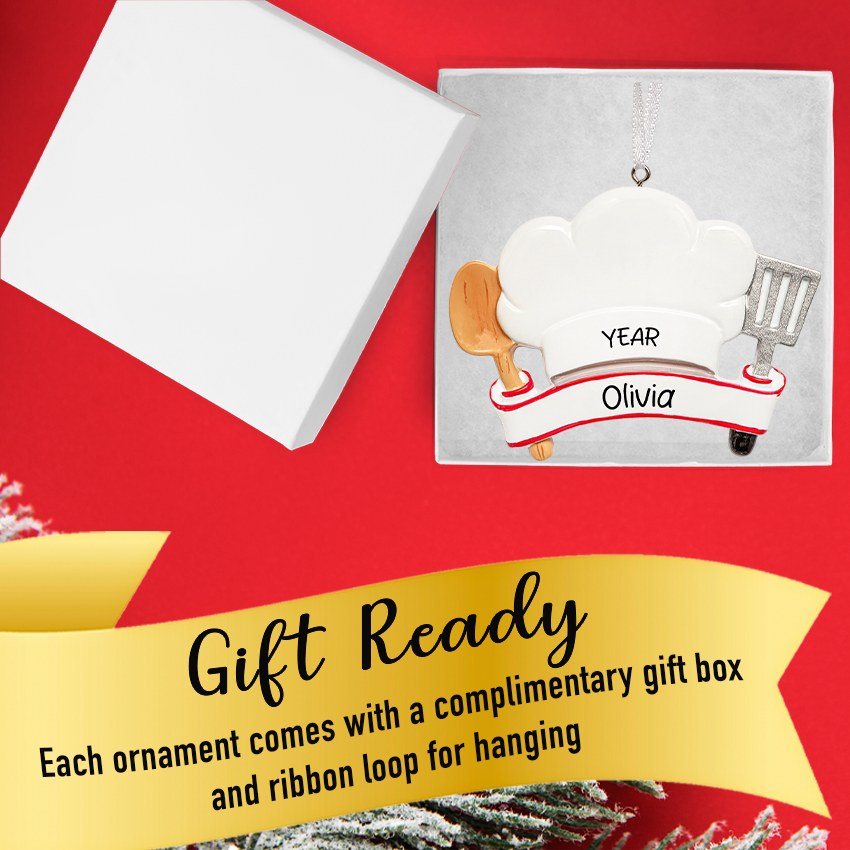 Personalized Chef Hat Christmas Ornament