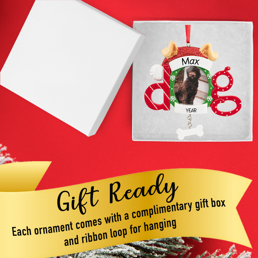 Personalized Dog Picture Frame Christmas Ornament