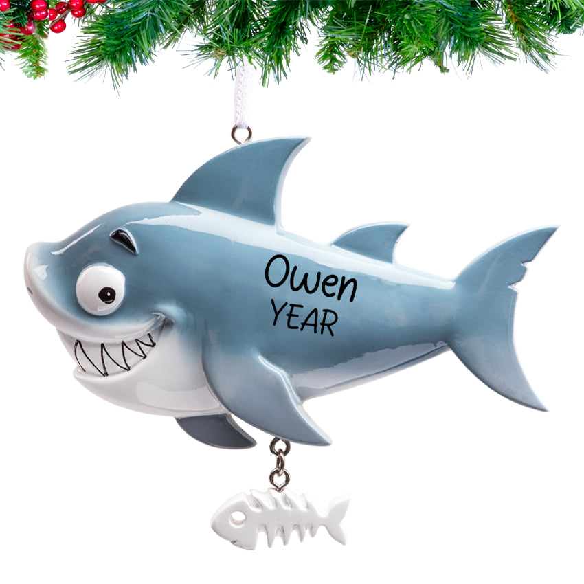 Personalized Shark Christmas Ornament